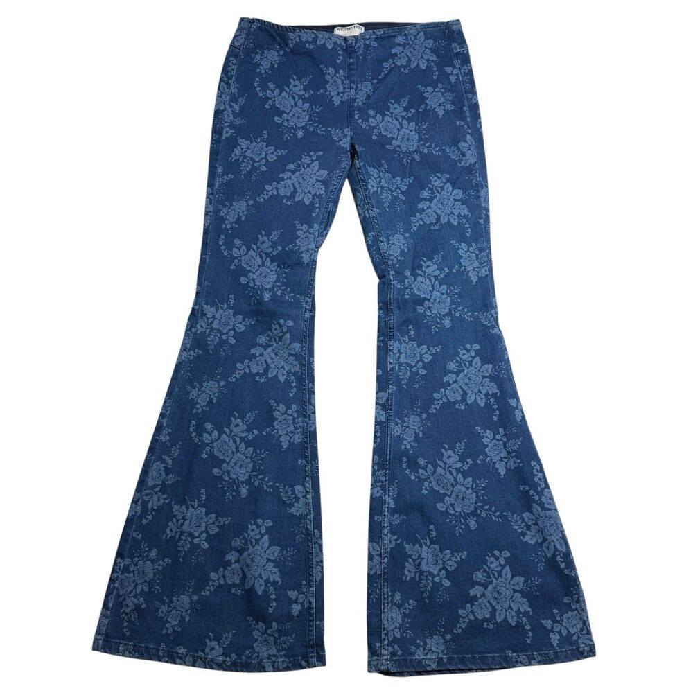 We The Free Indigo Floral Flare Jeans